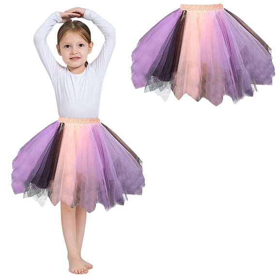 Tutu Skirt for Girls Layers Pink Tutu Elastic Waist Ballet Skirt Thanksgiving Tutu 6-10 Years