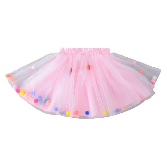 Tutu Skirt for Girls Size 10 Pleated Lace Mesh Skirts Colorful Holiday Carnival Party Dress Princess Ballet Dance Dresses Girl's Tutus Pink 3-4 Years