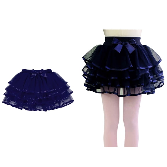 Tutu Skirt for Kids Girls Layered Navy Tutu Elastic Waist Ballet Dress Fairy Dress 4-5 Years