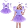 thumbnail image 1 of Tutu Skirt for Kids Girls Layered Purple Tutuwith Wings and Hairband Elastic Waist Kids Ballet Skirt Girls Party Dress 3-10 Years, 1 of 5