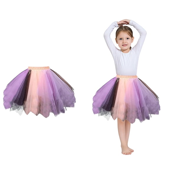 Tutu Skirt for Kids Girls Layers Pink Tutu Elastic Waist Tutu Ballet Skirts Birthday Dresses 6-10 Years