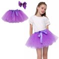 thumbnail image 1 of Tutu Skirt for Kids Girls Layers Purple Tutu Girls Sequin Skirt with Bow Hair Clip Elastic Waist Girls Ballet Tutus Thanksgiving Tutu 5-8 Years, 1 of 5