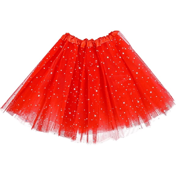 Tutu Skirts Adult 3 Layered Tulle Ballerina Dance Skirts With Sequin Stars Vintage Prom Dress-up For Christmas Parties