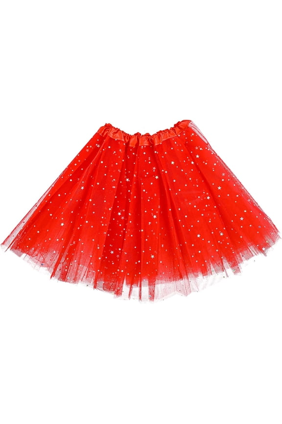 Tutu Skirts Adult 3 Layered Tulle Ballerina Dance Skirts With Sequin Stars Vintage Prom Dress-up For Christmas Parties