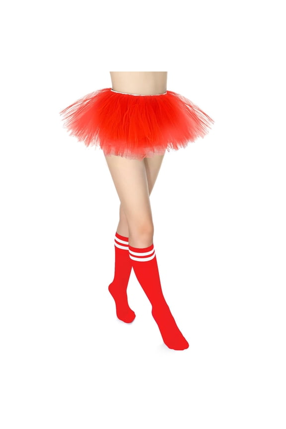 Tutu Skirts And Socks for Women Adults Fluffy Dance Ballet Bubble Skirt Puffy Elastic Tulle Short Skirts Halloween Christmas Costume