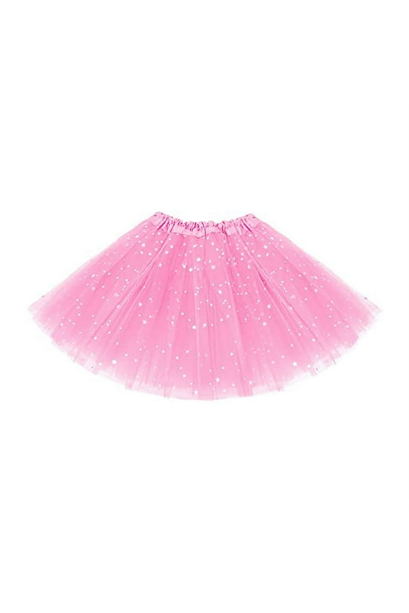 Tutu Skirts Star Sparkle Sequin Princess Dresses 3 Layers Ballet Dance Toddler Baby Tulle Skirt,Pink