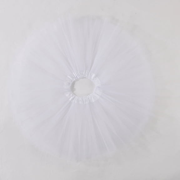 Tutu Skirts for Women Girls Adult Elastic 3 Layered Tulle Tutu Skirt with Sequin Stars Retro 80's Bubble Skirt White