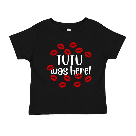 Tutu Was Here Toddler T-Shirt 2T Black