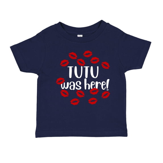 Tutu Was Here Toddler T-Shirt 5/6T Navy Blue