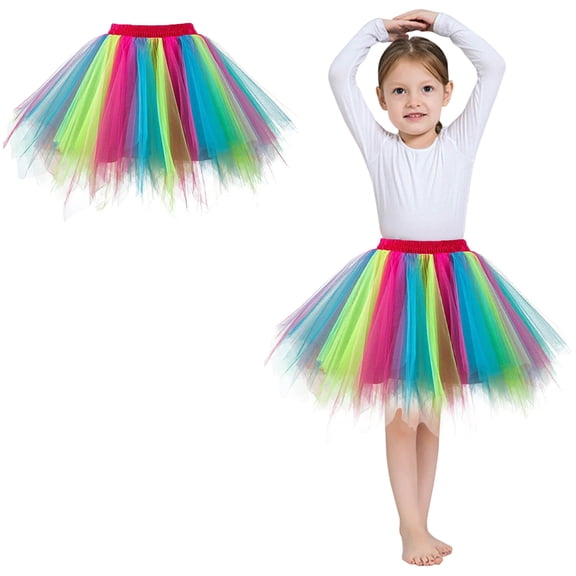 Tutu for Girls Layered Green Tutu Elastic Waist Tulle Ballet Skirts Summer Princess Party Dress 6-10 Years