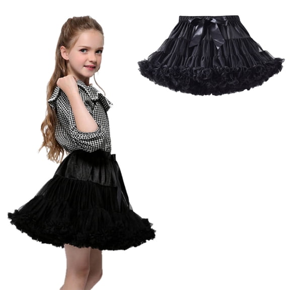 Tutu for Girls Layers Black Tutu Elastic Waist Princess Ballet Dress Fairy Dress 9-12 Years