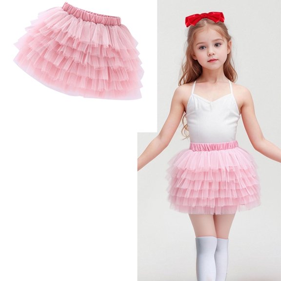 Tutu for Girls Layers Pink Tutu Elastic Waist Ballet Dress Thanksgiving Tutu 8-10 Years