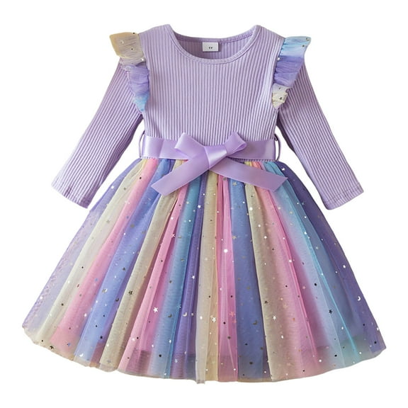 Tutu for Toddler Girls 2T 3T Girls Tutu Dresses Toddler Fall Winter Long Sleeve Fluffy Tulle Party Dress for Kids 3-8Y