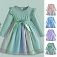 thumbnail image 1 of Tutu for Toddler Girls 2T 3T Toddler Girls Tutu Dresses Long Sleeve Ruffle Fall Winter Holiday Star Sequin Tulle Dress 2-6Y, 1 of 4