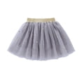 thumbnail image 1 of Tutu for Toddler Girls Sizes 5-6 Years Kids Tulle With Glitter Print Star Princess Party Colorful Lightweight Delicate Grey Skirt, 1 of 6