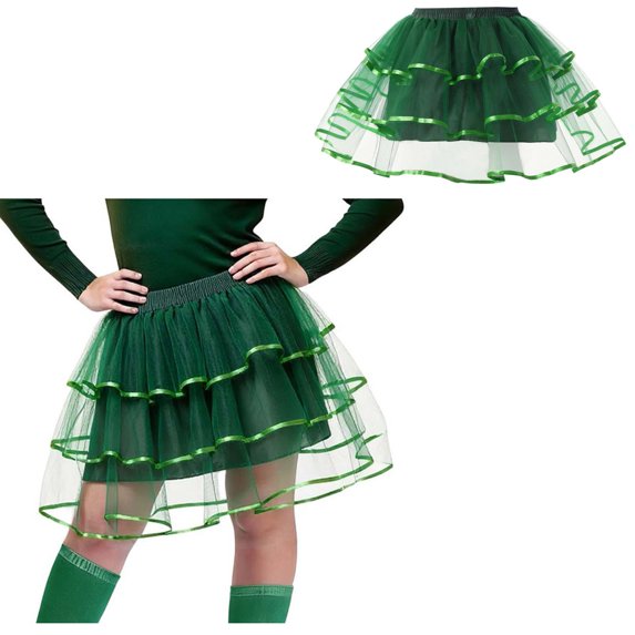 Tutu for Womens Layers Green Tutu Elastic Waist Ballet Dance Tutu Dress Christmas Tutu