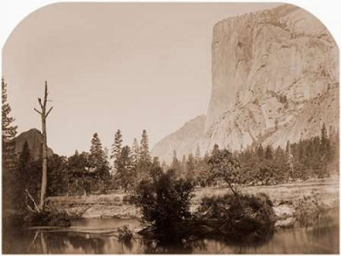 Tutucanula - El Capitan 3600 ft Yosemite California 1861 Canvas Art - Carleton Watkins (18 x 24)