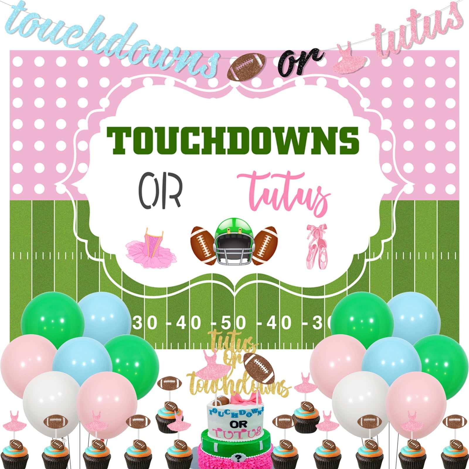Tutus or Touchdowns Gender Reveal Decorations Tutus or Touchdowns ...