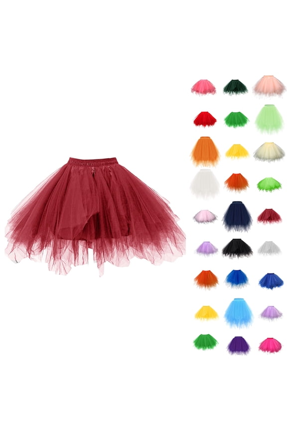 Tutus for Girls 80S Princess Dance Skirts 3 Layered Girls Teens Short Skirt Running Skirts Rave Costume Party Accessories Red