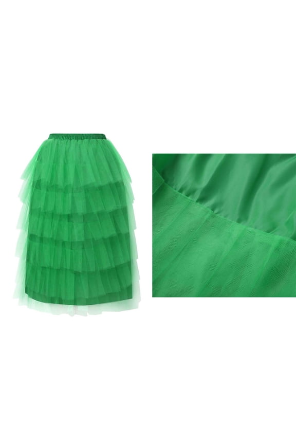 Tutus for Girls Layers Green Tutu Elastic Waist Ballet Dance Dress Princess Skirt Birthday Dress 3-14 Years