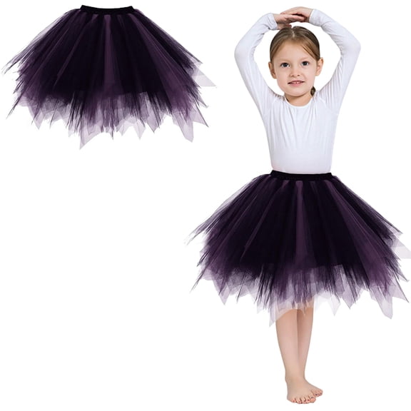 Tutus for Girls Layers Purple Tutu Elastic Waist Kids Ballet Tutu Kid Dress Up Birthday Party 6-10 Years