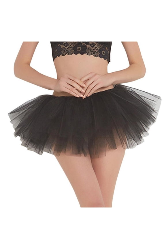 Tutus for Women 5 Layered Tutus Girl Teens Short Skirt Colorful Running Skirts Rave Costume Tutu Dance Skirt Black