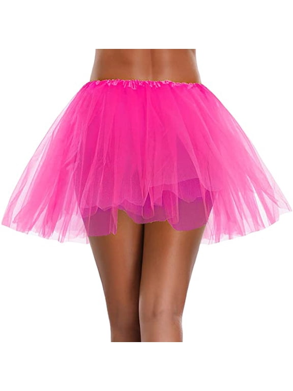 Tutus for Women Adult Tutus Skirts for Women 3 Layered Classic Elastic Tulles Skirts Festival Dancing Running Pinks One Size