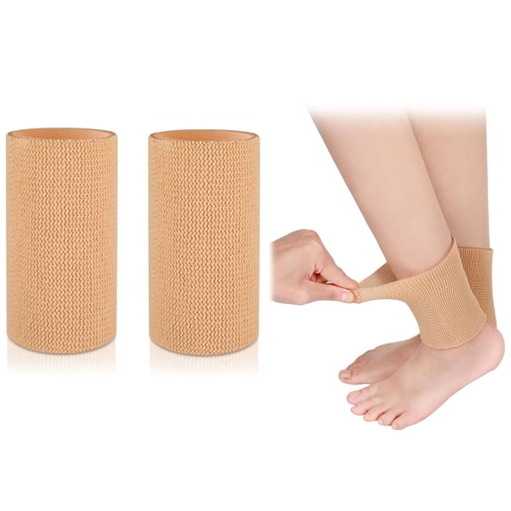 Tutuviw 1 Pair Ankle Gel Sleeves for Men Women, Ankle Compression Sleeve, Ankle Protector Brace, Skate Socks Ankle Pads Ankle Protection for Skating Riding Ski Ankle (Skin Color)