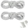 thumbnail image 1 of Tutuviw 1 Pair of Rhinestone Glitter Rope, Bling Rope Shoe Laces, Shoelaces Round, Rhinestone Shoe Laces String with Metal Head for Shoes, Sneakers, Sweatpants Hoodies (White), 1 of 8