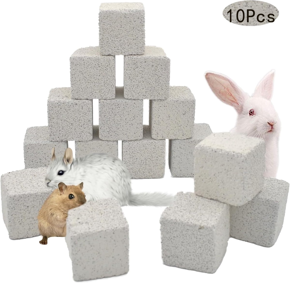 Tutuviw 10 Pack Hamster Chew Stones,1.7in Rabbit Teeth Molar Grinding ...