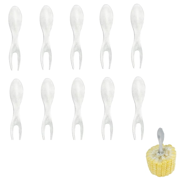 Tutuviw 10 Pieces Stainless Steel Corn Cob Holders Fork Skewers Practical Corn Holders Prongs with Handle for BBQ Sweetcorn Holders Home Cooking Fork