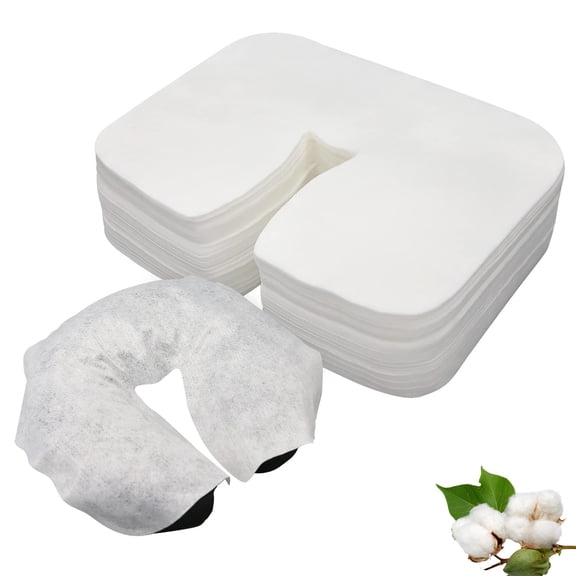 Tutuviw 100 PCS Disposable Face Cradle Covers 14.5 x 10.6 in Breathable SPA Face Rest Covers Soft Cotton Headrest Covers Headrest Massage Table Paper Towels for Massage Chair