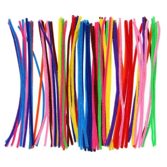 Tutuviw 100Pcs Pipe Cleaners Chenille Stems,Assorted Colors Chenille Stems,Plush Strips Multi-Color Twisted Stick Hair Roots DIY Crafts Decoration
