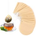 thumbnail image 1 of Tutuviw 100Pcs Tea Filter Bag Empty Loose Leaf Tea Bags 2.95 Inch Disposable Drawstring Round Tea Filter Bags for Tea Coffee Bags, Bath Spice Herbs Brewing Soup Bags(Wood Color), 1 of 7