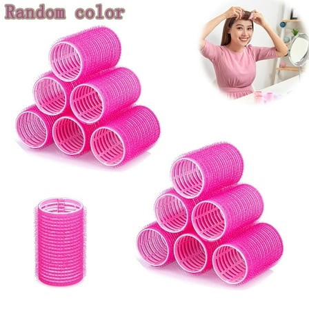 Tutuviw 12 Pcs Hair Rollers Sets Self Grip Rollers Set 2.4 x1.1 in Salon Hair Dressing Curlers, Rollers for Long Short Hair, DIY Curly Hairstyle for Women, Heat-free Hair Curlers, Random Color