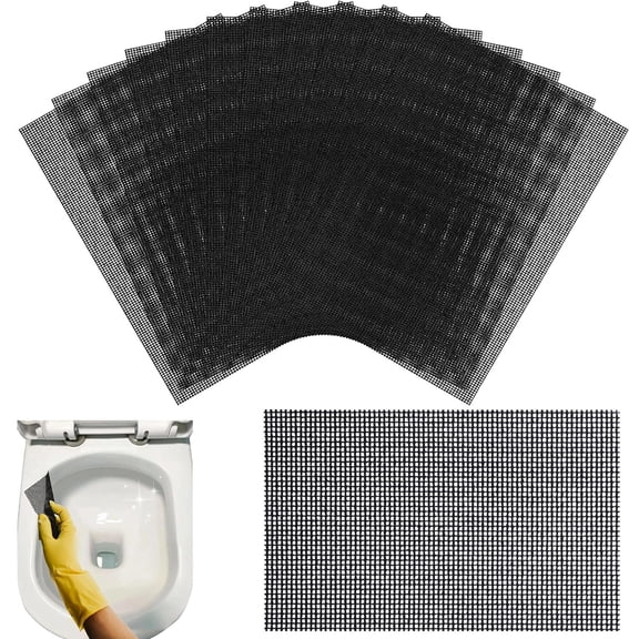 Tutuviw 12Pcs Flexible Scrubbing Screen for Toilet Ring Remover 11.02*4.52 Inch Flexible Scouring Mesh Pad Abrasive Cleaning Screen for Remove Carbon Rust Scale