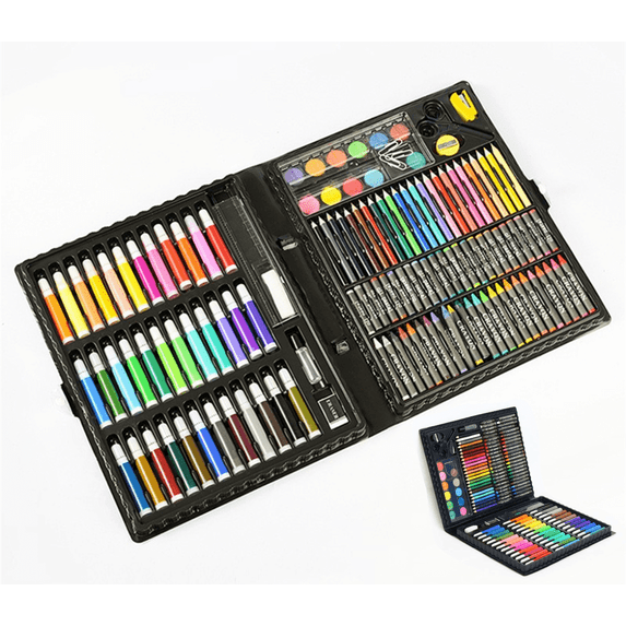 Tutuviw 2Set 150 in 1 Kids Art Children Drawing Set Water Color Pen Crayon Oil Pastel Painting Drawing Tool Art Supplies Stationery 2 Set