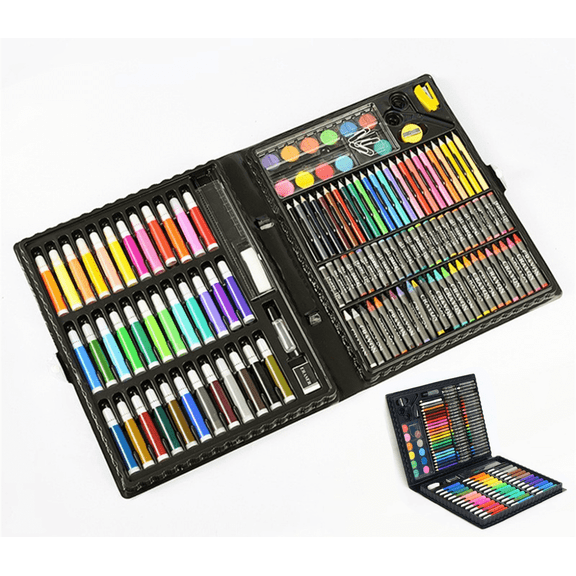 Tutuviw 2Set 150 in 1 Kids Art Children Drawing Set Water Color Pen Crayon Oil Pastel Painting Drawing Tool Art Supplies Stationery 2 Set