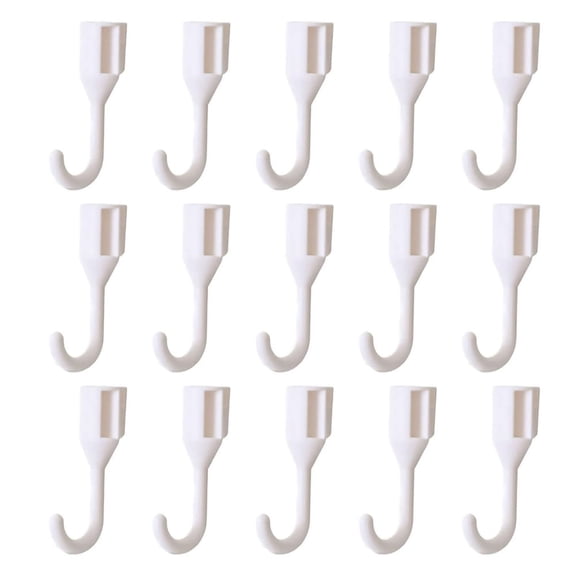 Tutuviw 15Pcs Hole Board Display Rack Hook 2.36" White Easy Installation Indoor & OutdoorWall Holder Wall Mounted Hooks Hanger for Coat Bag Towel Hat Bathroom Kitchen Door