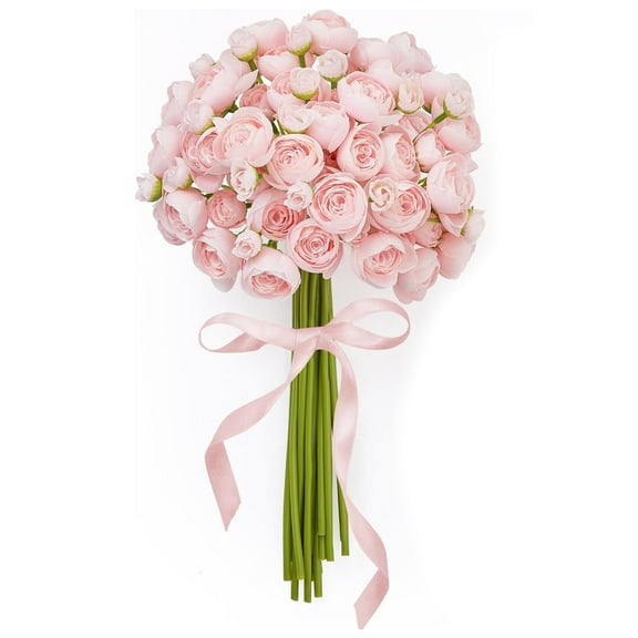 Tutuviw 18 Pcs12in Artificial Ranunculus Flowers, Faux Mini Silk Ranunculus Flowers for DIY Artificial Flowers for Centerpieces Arrangements Bridal Shower Wedding Decor (Blush Pink)