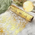 thumbnail image 1 of Tutuviw 1Pc Table Runner Roll, Gold Metallic Foil Thin Mesh, Glitter Table Runner, Gold Table Decorations for Party, Celebrations, Birthdays, Christmas DIY (29ft Lx 11in Wide), 1 of 8