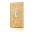 thumbnail image 1 of Tutuviw 1Pcs Shiny Rhinestones Wall Plate Single Switch Cover Gold Bling Decorative Light Single Gang Toggle Covers for Bedroom Bathroom Kitchen Home Decor, 1 of 7