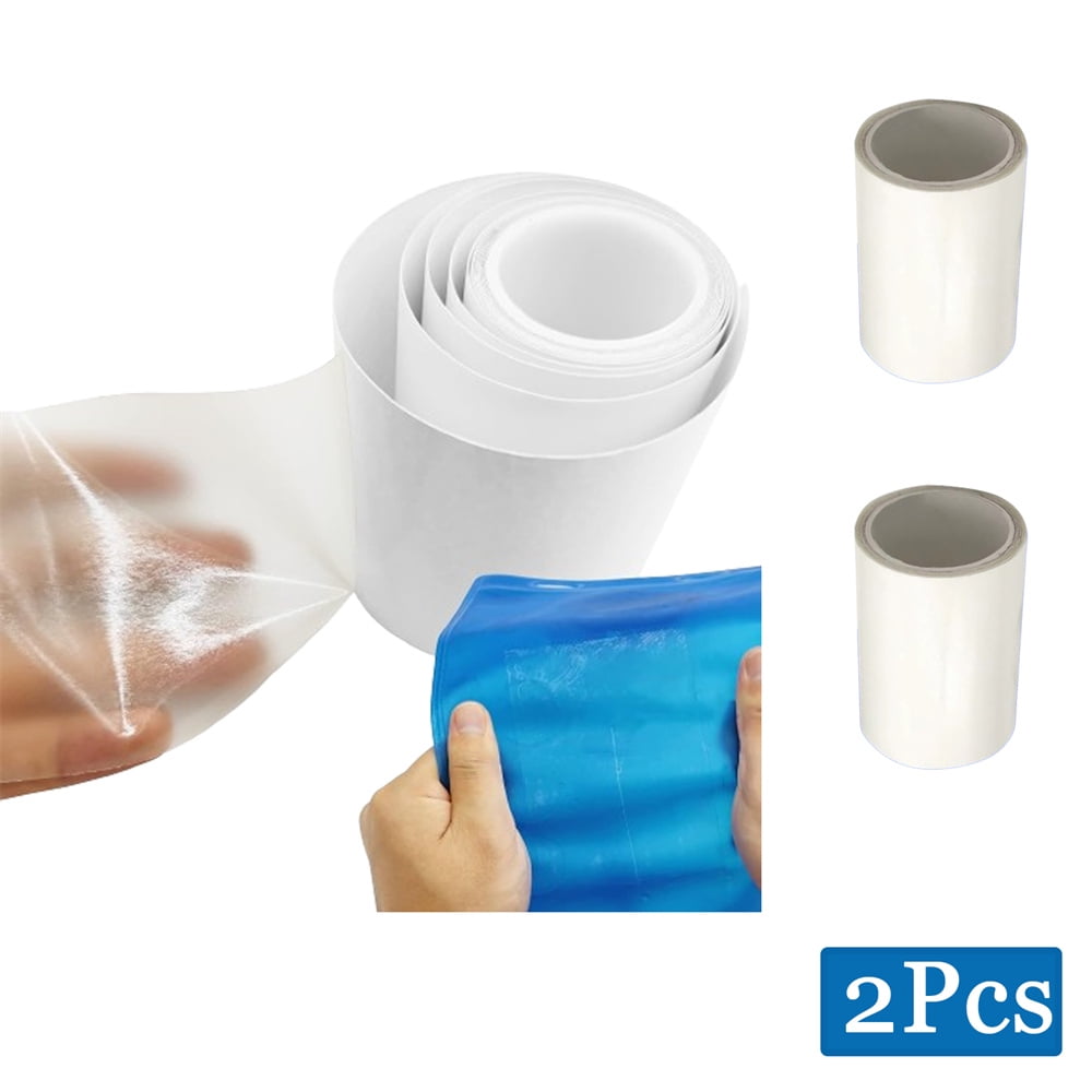 Tutuviw 2Pcs 2.75 inch* 5 Ft Waterproof High Elasticity TPU Repair Patch for Tent, Raincoat, Umbrella,Pool,Air Mattress, Bounce House, Swimming Ring, Awning Repair Tape