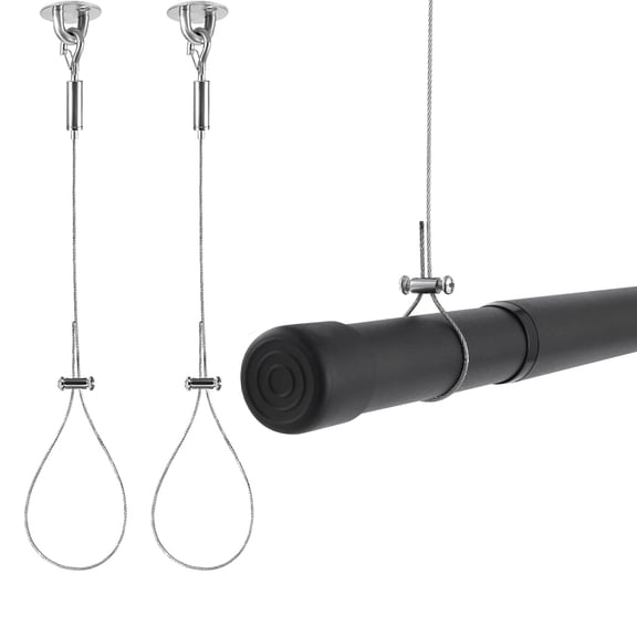 Tutuviw 2 Packs Ceiling Closet Rod Support Bracket, Anti-Sagging Stainless Steel Ceiling Support Assembly, Wardrobe Pipe Bracket Rod Holder for Curved, L-Shaped, Straight Shower Rods