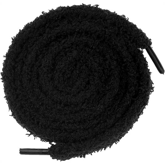 Tutuviw 2 Pairs Puffy Shoe Laces 0.32'' Cool Wide Thick Shoelaces 140cm Length for Men Women Boots Sneakers Shoestring for Hiking Sporting Running (Black)