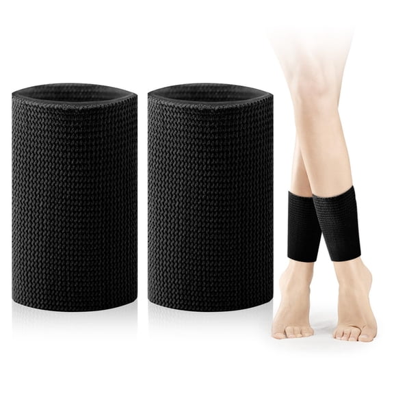 Tutuviw 2 Pcs Ankle Gel Sleeves, Ice Skate Guards Padded, Ankle Protector Moisturizing Gel Socks Ankle Gel Pad, Ice Skating Ankle Protection for Skating Riding Ski Ankle Foot (Black)