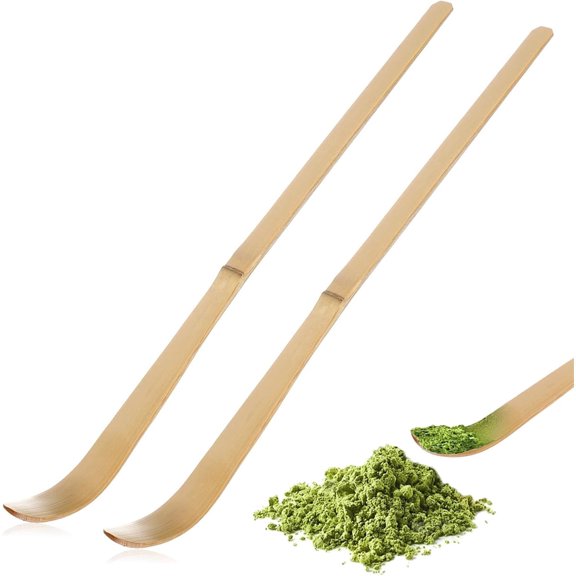 Tutuviw 2 Pcs Bamboo Matcha Scoop 7.3in Hooked Bamboo Scoop Tea Ceremony Utensil for Green Tea Tea Whisk Scooping for Coffee Spices, Tea Accessories, Tea Leaf Sticks