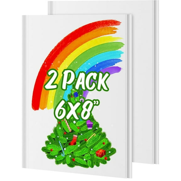 Tutuviw 2 Pcs Blank Hardcover Books for Write Stories,6x8 inch Hardcover Blank Sketchbooks,Blank Book Journal -Unlined Page Make Your Own Book for Christmas Gift (20 Sheets/40Pages, White)