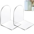 thumbnail image 1 of Tutuviw 2 Pcs Clear Acrylic Bookends,Non Slip Book Ends,Transparent Book Display Stand,Library Bookshelf Dividers,Desktop Book Holders,Book Shelf Bookends Office Desktop Organizer for Home, 1 of 8