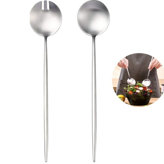 Tutuviw 2 Pcs Forks and Spoons Silverware Set,Stainless Steel Flatware Cutlery Set,Salad Fork and Spoon,Tableware Cutlery Set,Kitchen Utensils for Restaurant Kitchen,Dinner Fork,Teaspoon-Matte